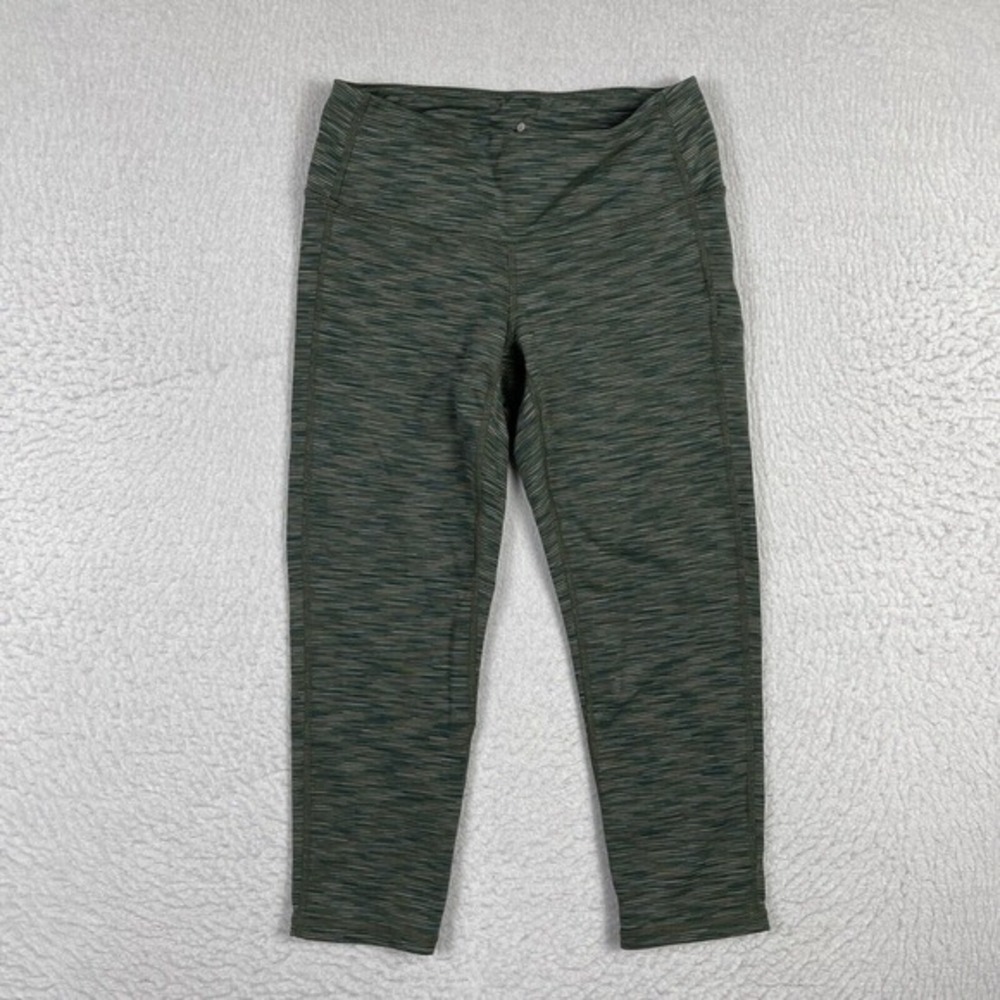 Athleta Leggings Womens XS Green Space Dye Cropped Supplex Lycra‎ Activewear